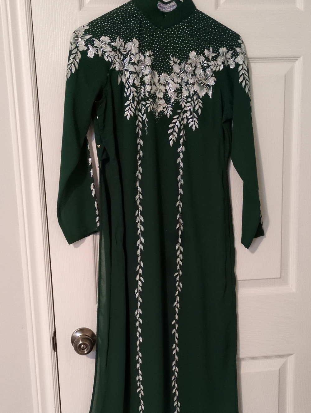 Elegant Dark Green Embroidered Women’s Dress